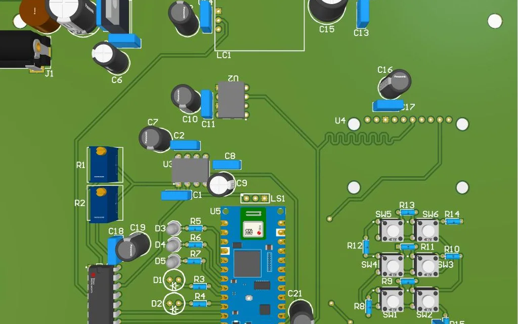 Vue 3D de la nouvelle carte électronique de la station de calibration